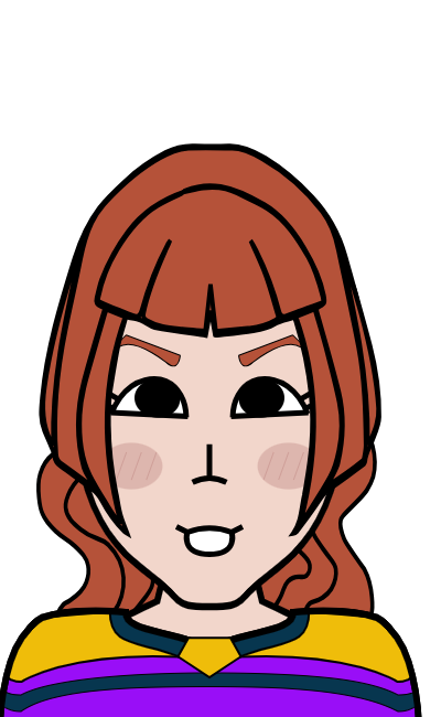 Blushing white girl in a stripped jersey