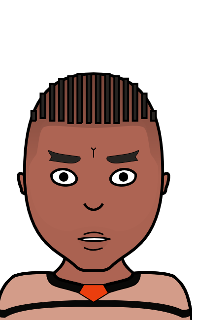 School boy with plaited hair in a jersey