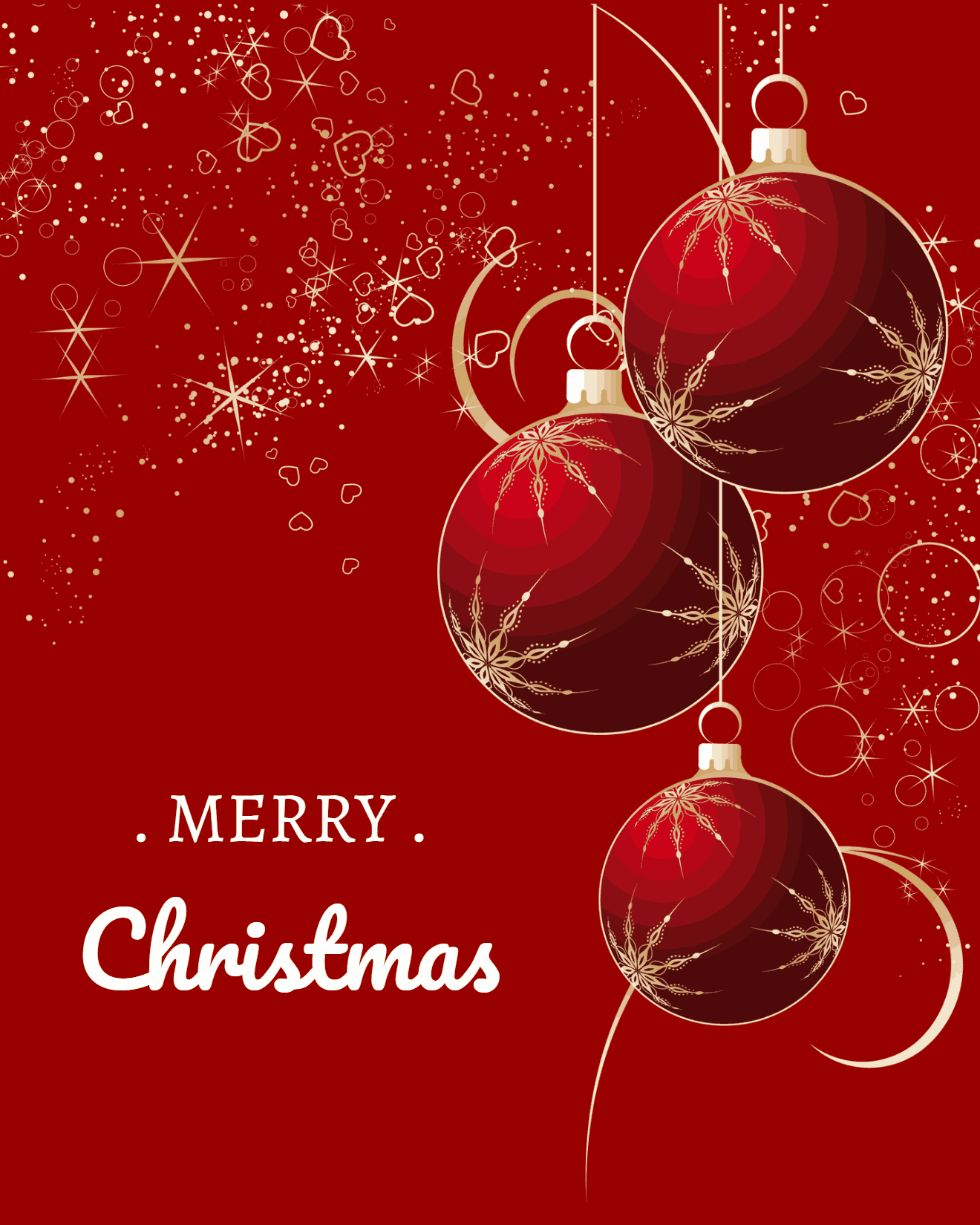 beautiful red ornament christmas card