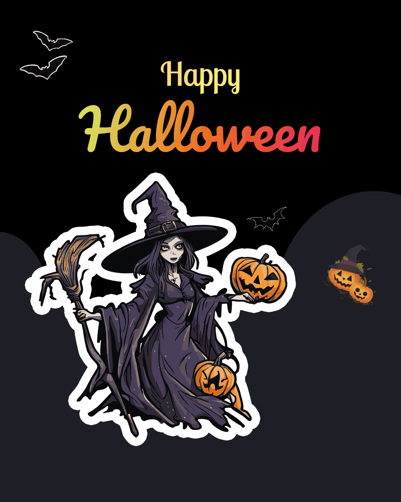 bewitched halloween card