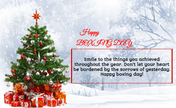 Christmas Tree With Gift Box Card For Boxing-Day