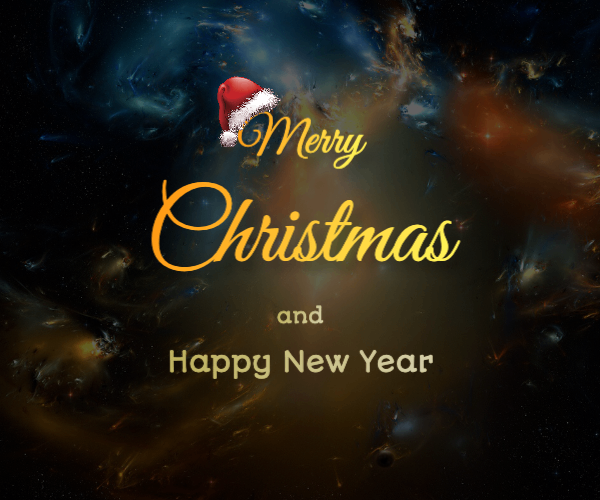 Space christmas - merry christmas and happy new year