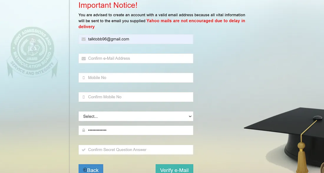 How To Create JAMB Profile