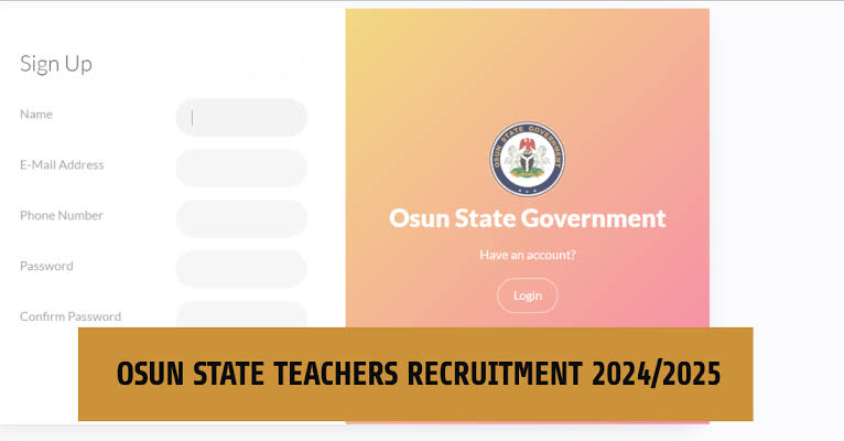 Osun State Teachers Recruitment 2024 | Application Form Portal