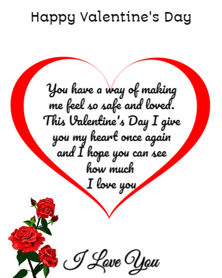 happy valentine with a red rose flower love card