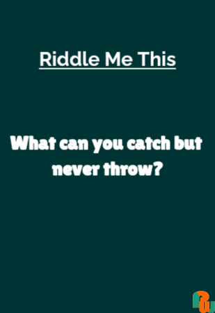 What can you catch but  never throw?
