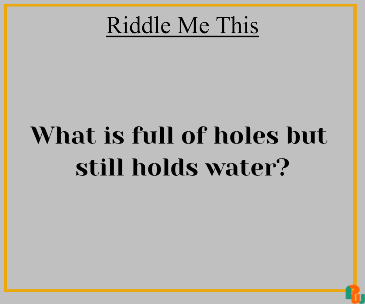 What is full of holes but  still holds water?